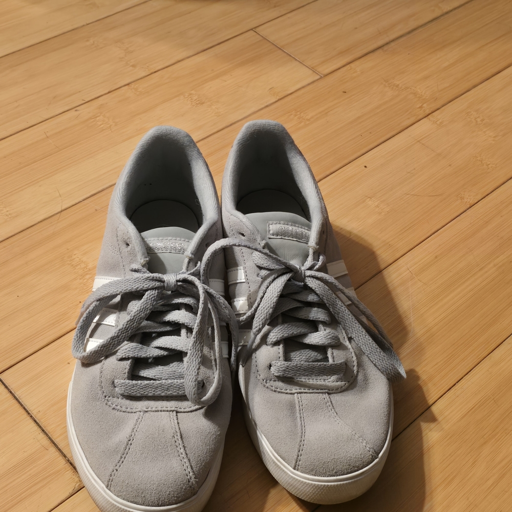 Adidas Neo Gray Sneakers with White Trim